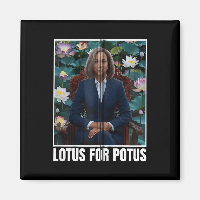 Imán Presidente Kamala Harris Portrait Lotus Para Potus (Frente)