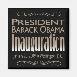 Imán Presidente Obama Inauguration Magnet (negro)