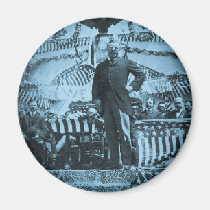 Imán Presidente Theodore Roosevelt que habla en Wyoming