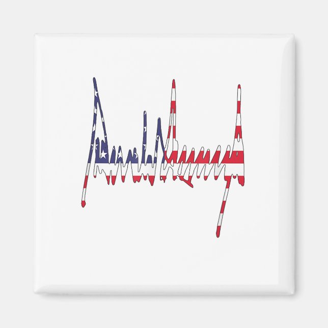 Imán Presidente Trump Firma Estados Unidos Color de la  (Frente)