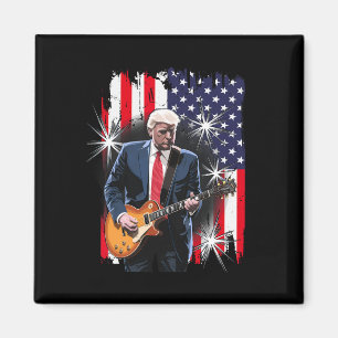Imán Presidente Trump Tocando Guitarra Con Grupo De Ban