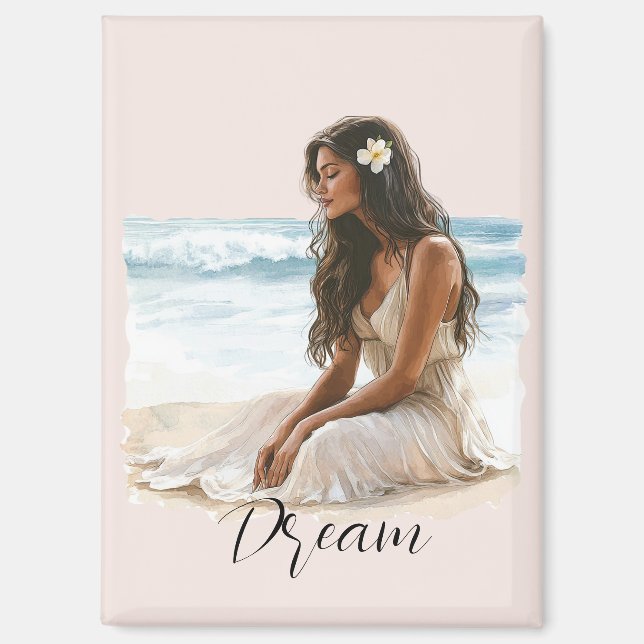 Imán Pretty Peach Dolphin Dream (Anverso)