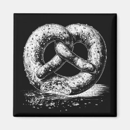 Imán Pretzel de la plancha de impresión blanca