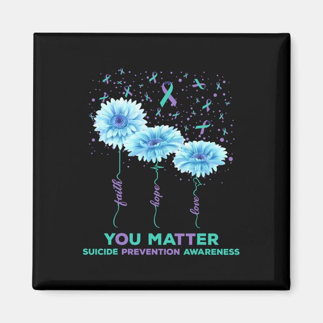 Imán Prevención Conciencia Cinta de girasol problema (Frente)