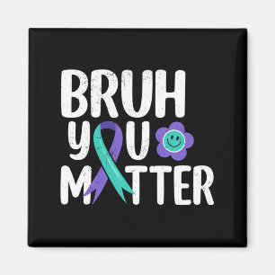 Imán Prevención del Suicidio con Cinta Morada Teal Bruh
