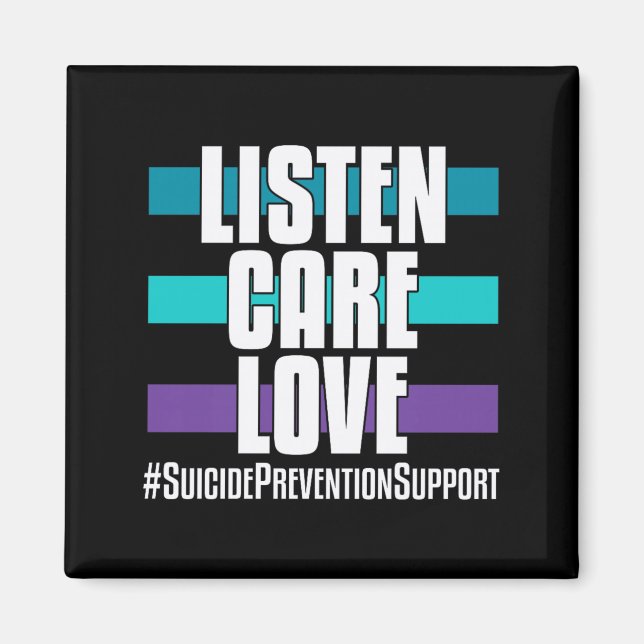 Imán Prevención Escuchar Cuidado Amor _ Para simpatizan (Frente)