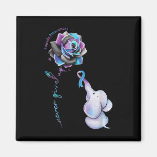 Imán Prevención suicida Conciencia Flor Elefante Ribbo
