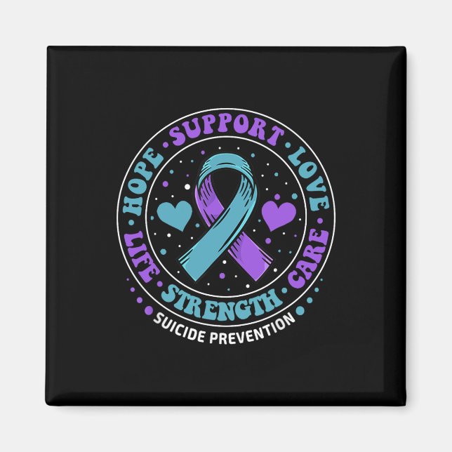 Imán Prevención suicida Esperanza Apoyo Amor Suicidio (Frente)