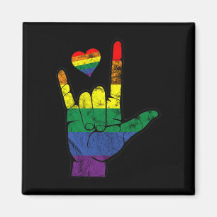 Imán Pride Asl Idiomas De Rótulo Lgbt Mes De Conciencia