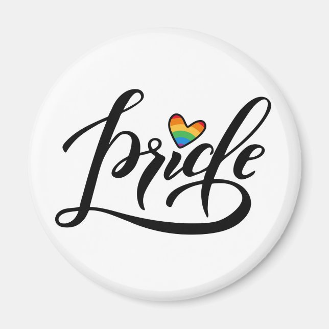 Imán Pride Script Heart (Frente)