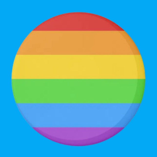 Imán PridePulse: Botón de Orgullo de Arcoíris (Subido por el creador)