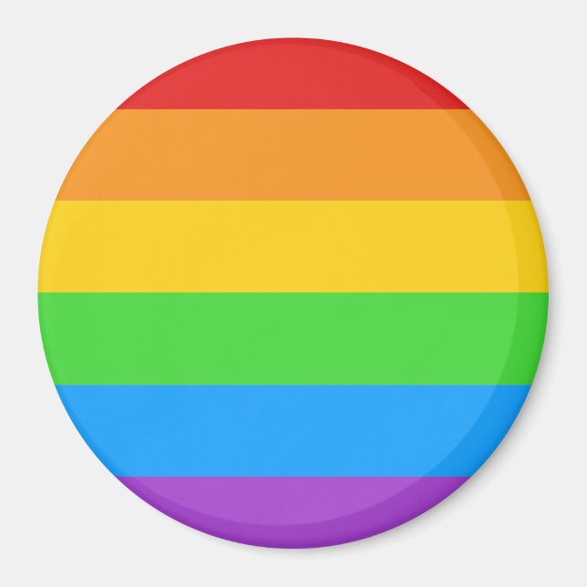 Imán PridePulse: botón del orgullo arcoiris (Frente)