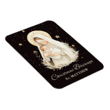 Priest Christmas Blessings Madonna Child Black