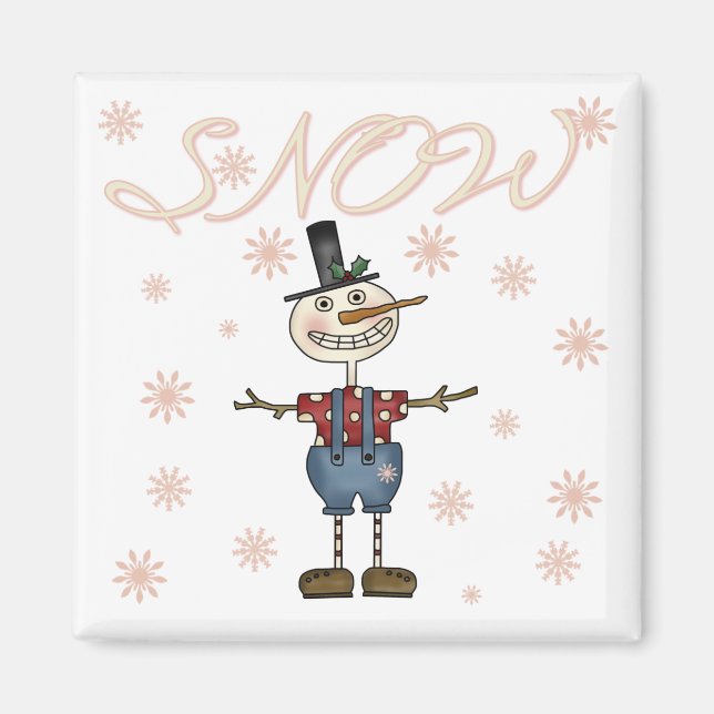 Imán Prim Snowman camisetas y regalos (Frente)