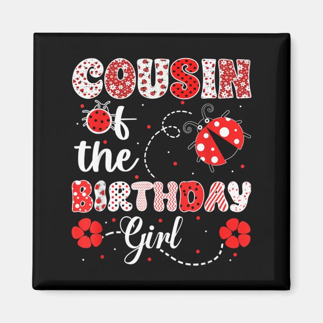 Imán Prima de la Cumpleañera - Ladybug Familiar (Frente)