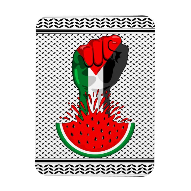 Imán Prima de resistencia palestina sobre la sandía (Vertical)