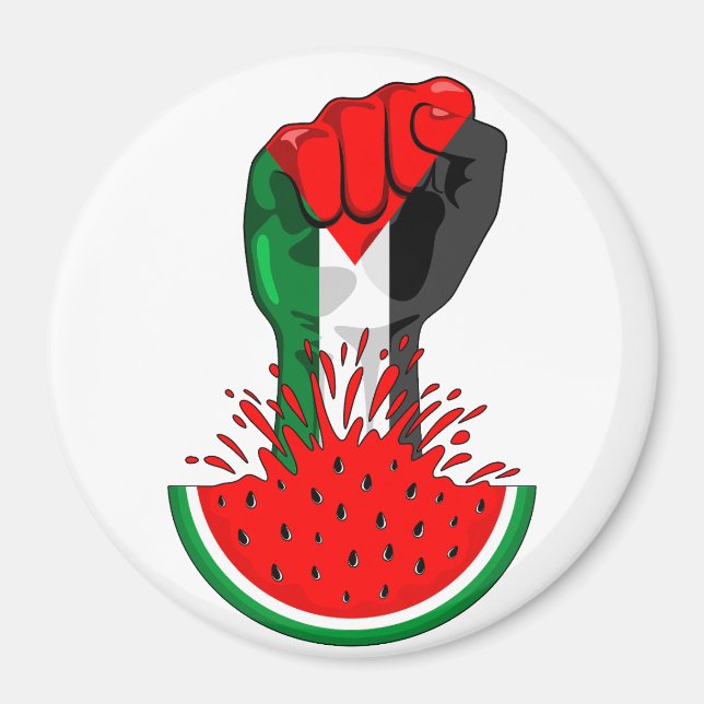 Imán Prima de resistencia palestina sobre la sandía (Frente)