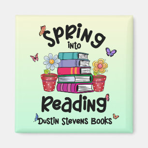 Imán Primavera Al Leer Libros De Dustin Stevens
