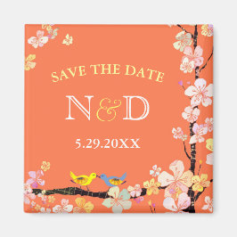 Imán Primavera Aves Boda en el patio trasero Guardar la