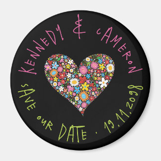 Imán Primavera Flores Valentine Heart Love Save The Dat
