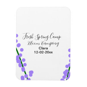 Imán Primavera fresca camping lavanda flores nombre fec