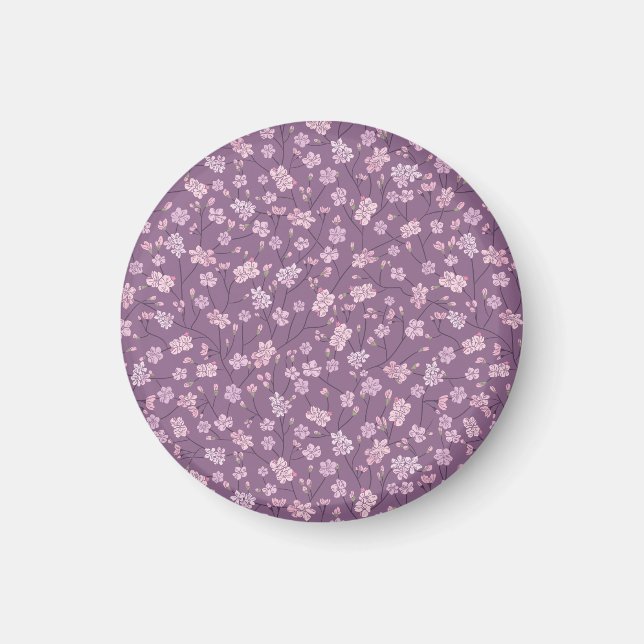 Imán Primavera Jardín Día de la Madre Flores Asiáticas  (Frente)