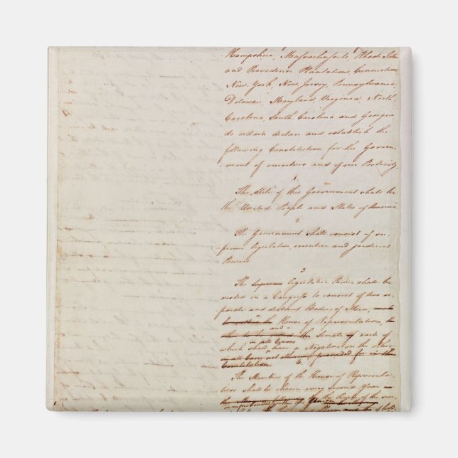 Imán Primer borrador de la Constitución de los Estados  (Frente)