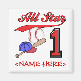 Imán Primer cumpleaños de All Star Baseball
