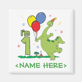 Imán Primer cumpleaños de Dino