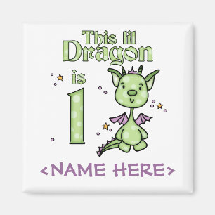 Imán Primer cumpleaños de Lil Dragon