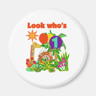 Imán Primer cumpleaños de Safari