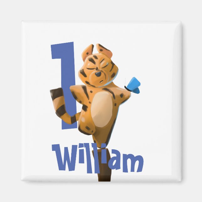 Imán Primer cumpleaños del bebé tigre  (Frente)