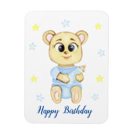 Imán Primer cumpleaños personalizado Teddy Bear Boy