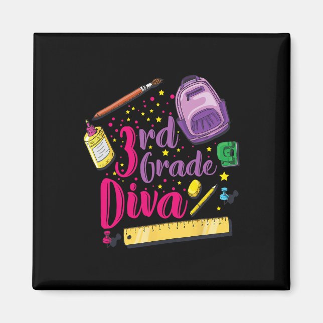 Imán Primer Día De Diva De La Escuela Chica Ropa Gi (Frente)