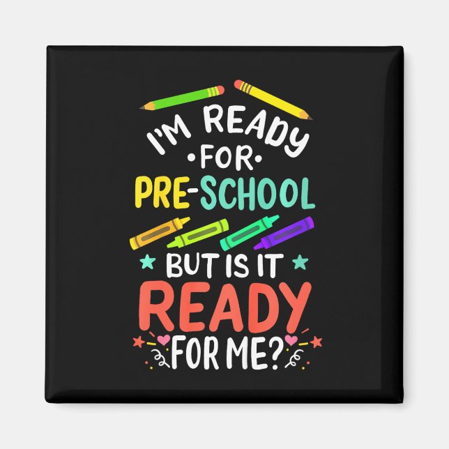 Imán Primer día de la escuela preescolar (Frente)