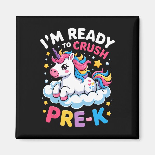 Imán Primer Día De Preescolar Estoy Listo Para Aplastar (Frente)