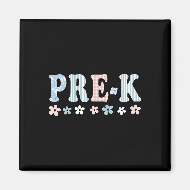 Imán Primer día de preescolar Pre-K Maestro Estudiante (Frente)