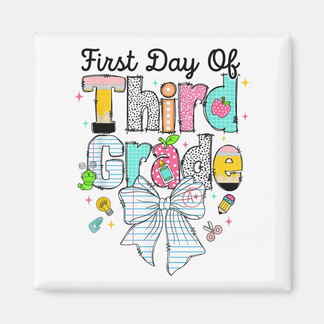 Imán Primer Día De Tercer Grado De Vuelta Al Primer Día (Frente)