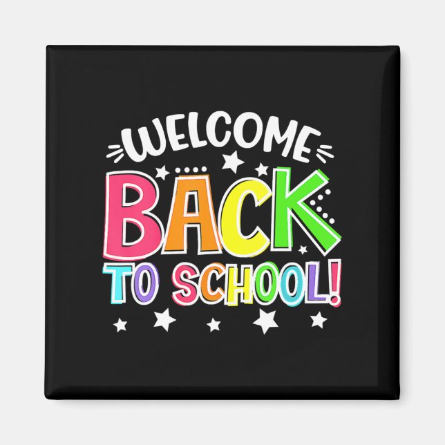 Imán Primer día divertido profesor de colegio bienvenid (Frente)
