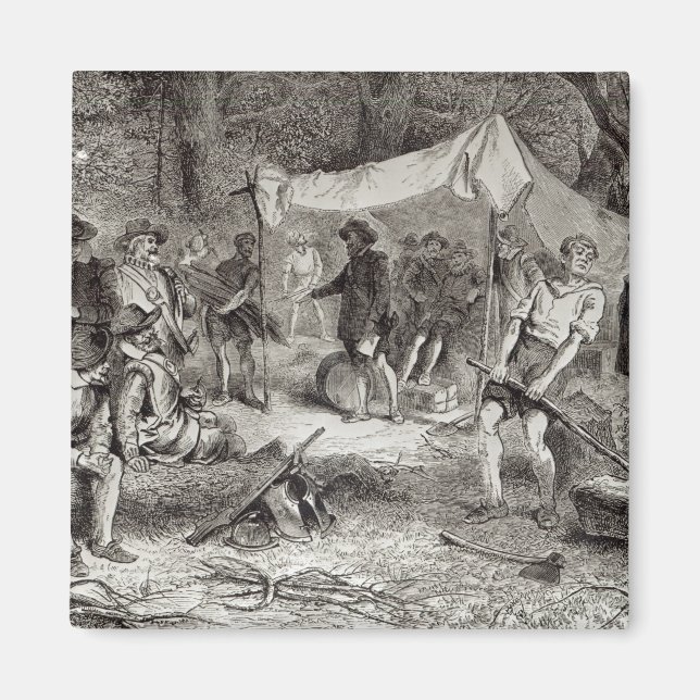 Imán Primer día en Jamestown (Frente)