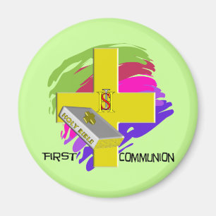 Imán Primer diseño de la CRUZ del ORO de la comunión