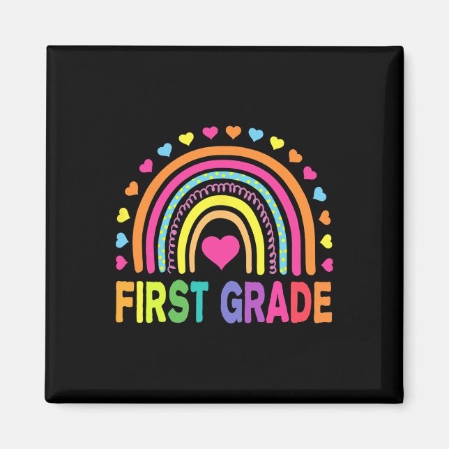 Imán Primer Grado Chicas Arcoiris Equipo de Profesores  (Frente)