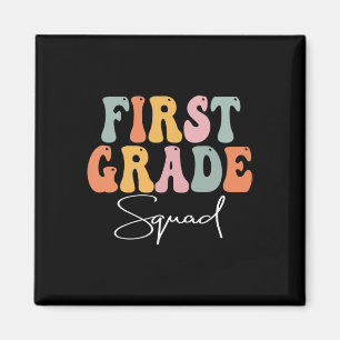 Imán Primer Grado Retro Groovy Vintage Primer Día O