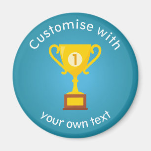 Imán Primer lugar Trofeo Personalizado Textos
