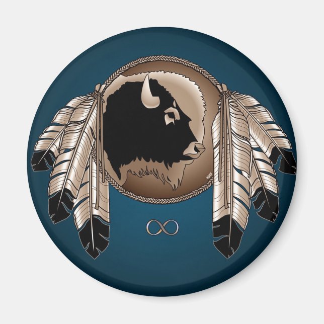 Imán Primer Naciones Fridge Magnet Arte Nativo Metis Or (Frente)