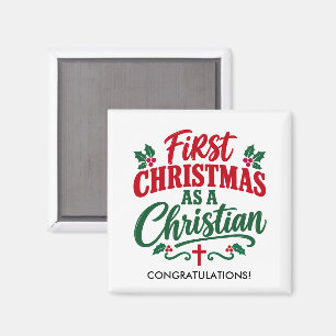 Imán PRIMER NAVIDAD Regalo de Favor para Nuevo Creyente