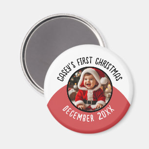 Imán Primer Personalizado navideño Foto Añadir nombre
