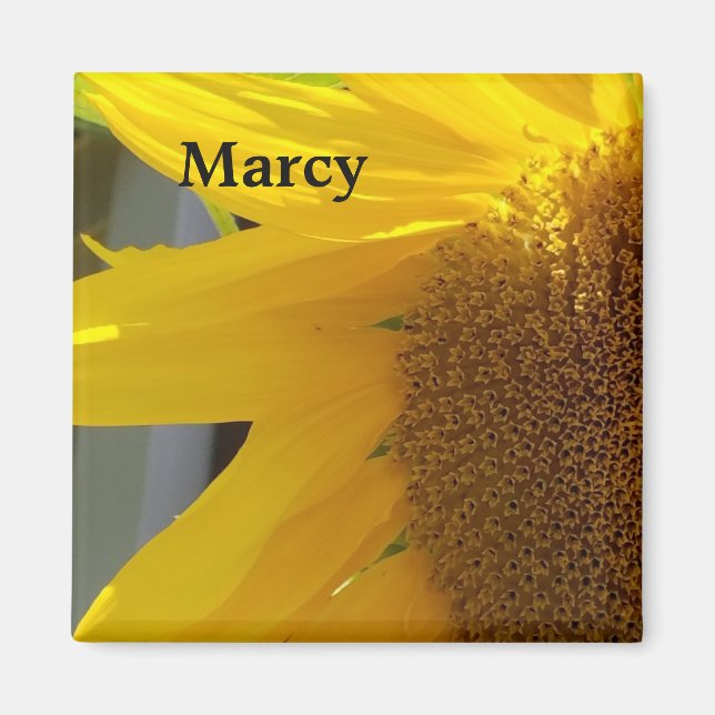 Imán Primer plano de girasol amarillo (Frente)
