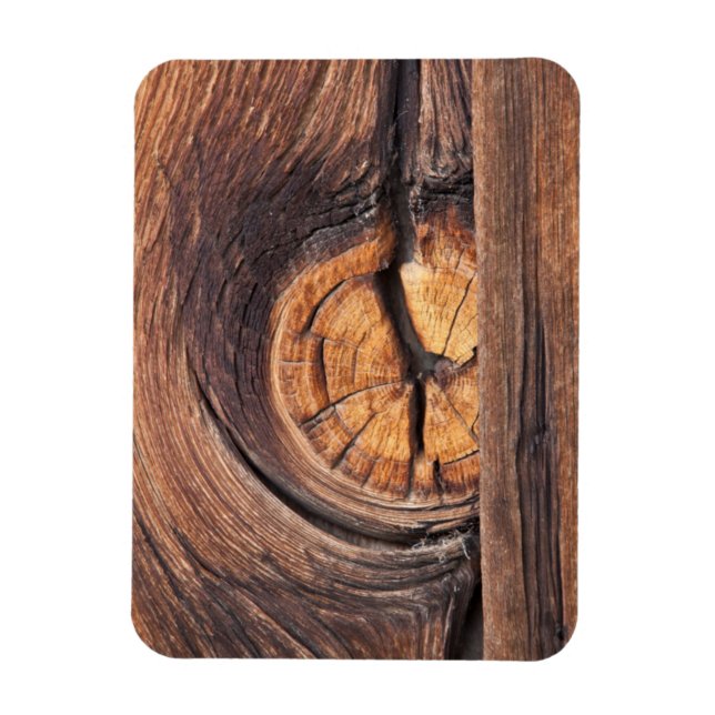 Imán Primer plano de un nudo de madera, California (Vertical)
