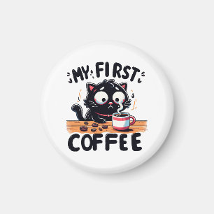 Imán Primera aventura de café negro